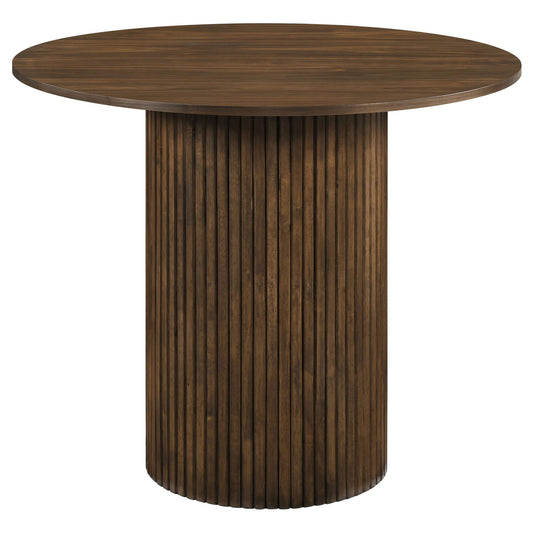 Hamlyn 5-piece Round Wood Counter Height Dining Set Grey and Walnut