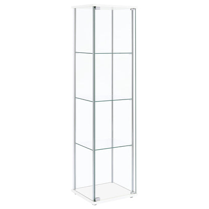 Bellatrix 3-shelf Clear Glass Curio Cabinet White