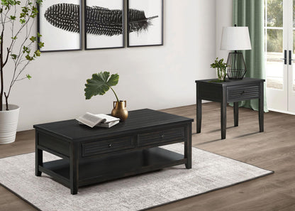 Concord 2-piece Coffee and End Table Set Distressed Java