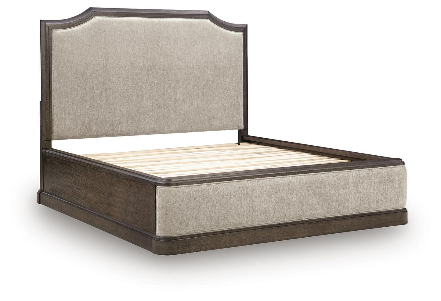 Wickenger - King Upholstered Panel Bed - Dark Brown