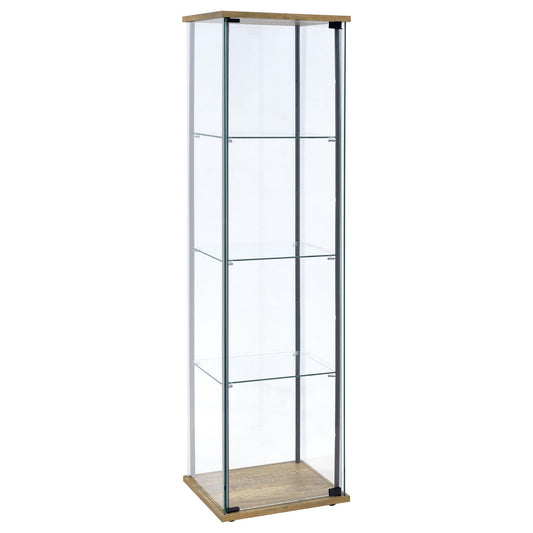 Bellatrix 3-shelf Clear Glass Curio Cabinet Mango