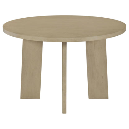 Strouse 47-inch Round Wood Dining Room Table Natural Oak