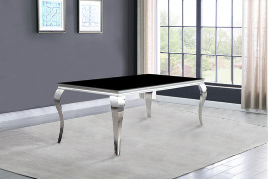Carone Rectangular 81-inch Glass Top Dining Table Black