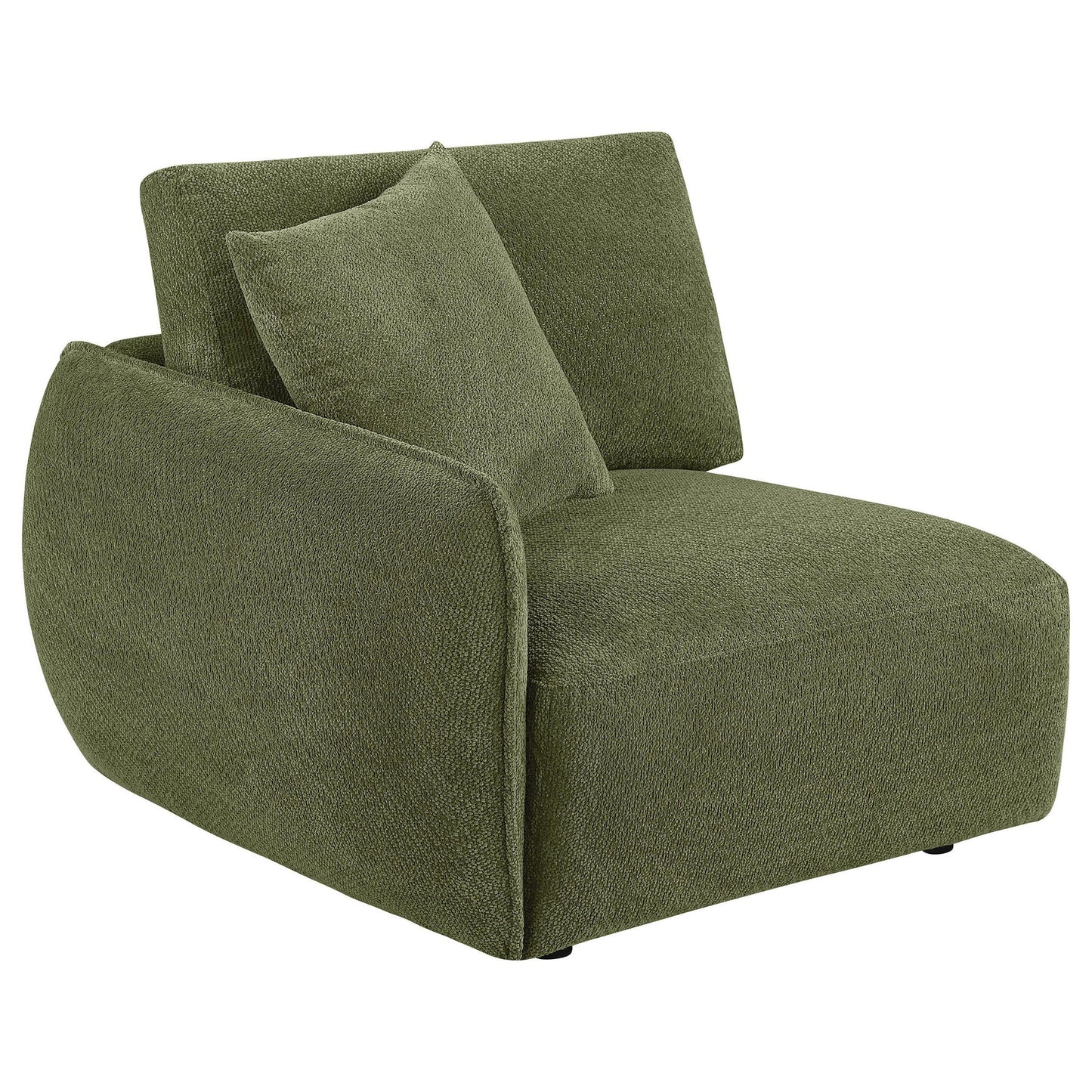 Elysia Chenille Upholstered Modular LAF Chair Green