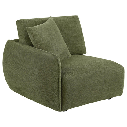Elysia Chenille Upholstered Modular LAF Chair Green
