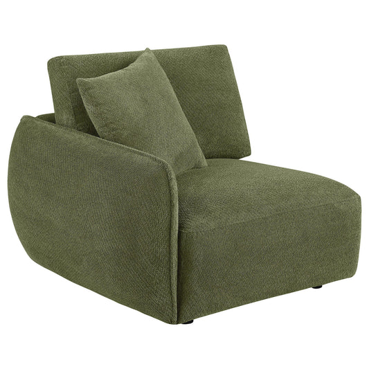 Elysia Chenille Upholstered Modular LAF Chair Green