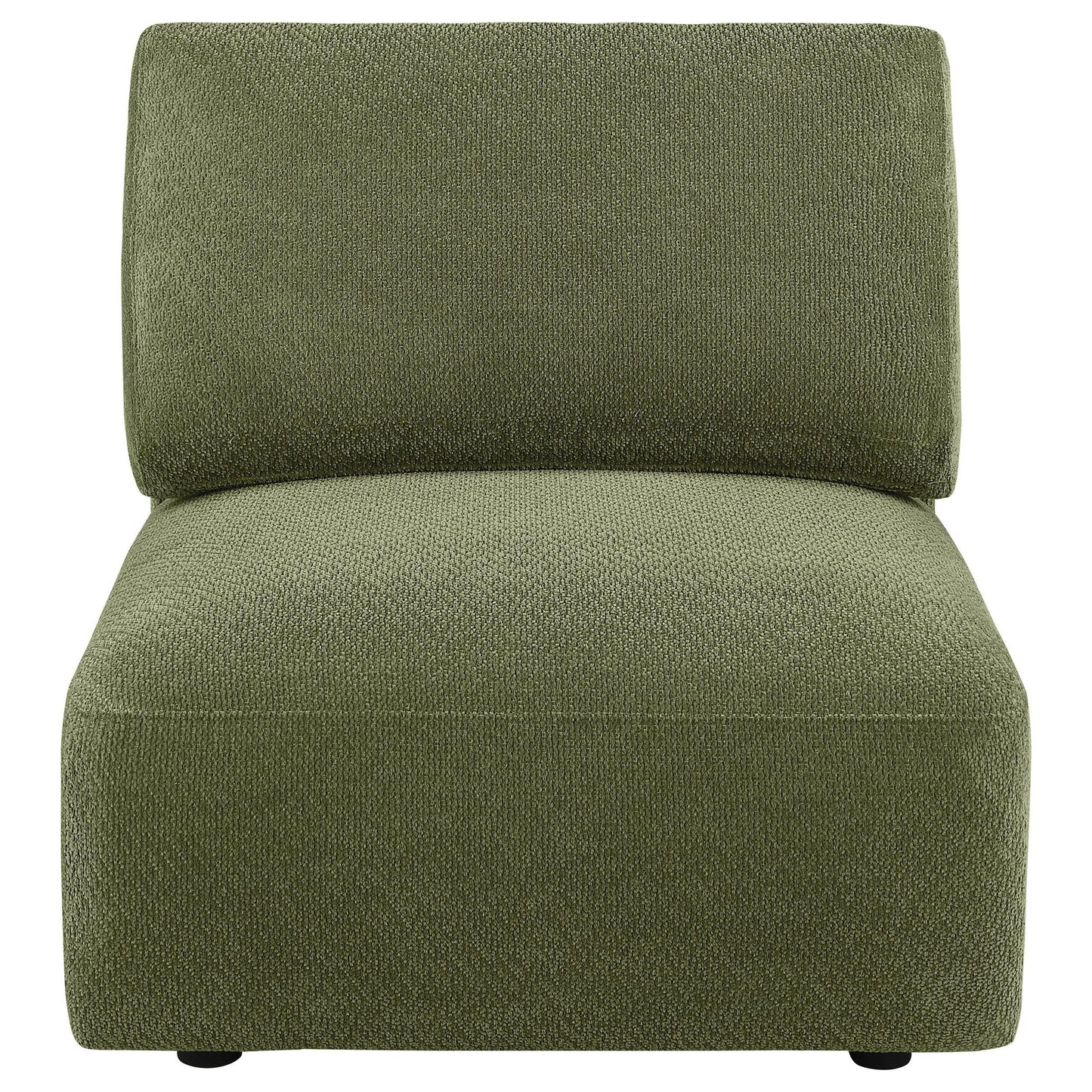 Elysia Chenille Upholstered Modular Armless Chair Green
