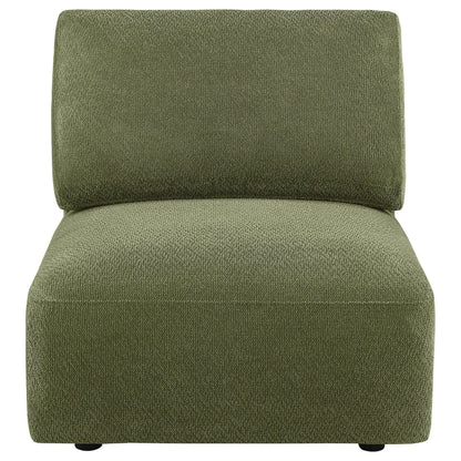 Elysia Chenille Upholstered Modular Armless Chair Green