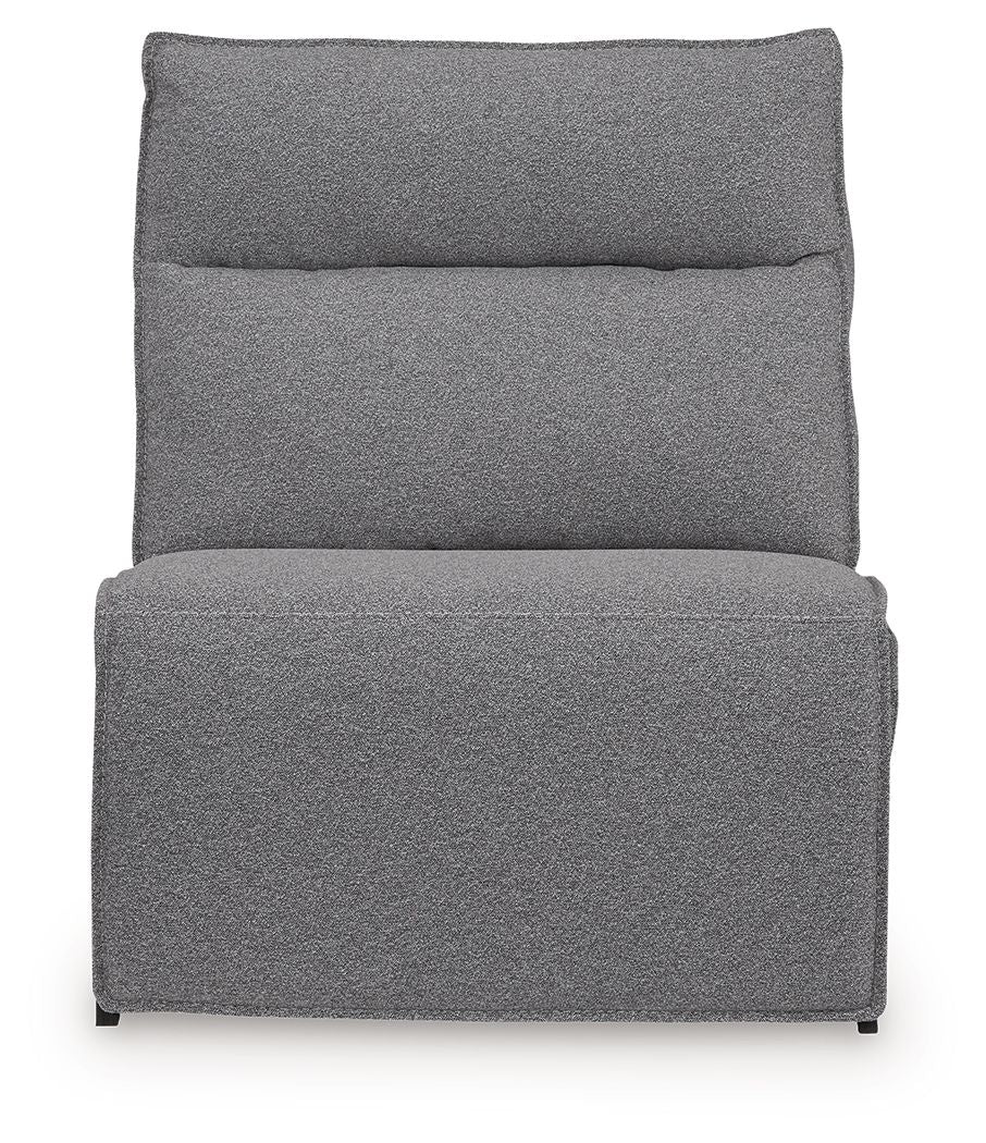 Modmax II - 8-Piece Power Reclining Sectional With LAF Press Back Power Chaise And Console - Salt And Pepper