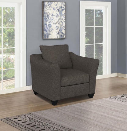 Salizar Upholstered Flared Arm Accent Chair Charcoal Grey