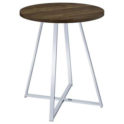 Burkhart Round 35-inch Pub Height Bistro Bar Table Brown Oak