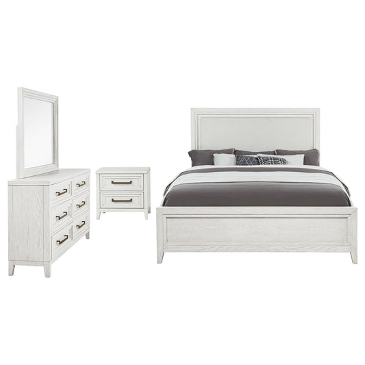 Marielle 4-piece Cal King Bedroom Set Distressed White