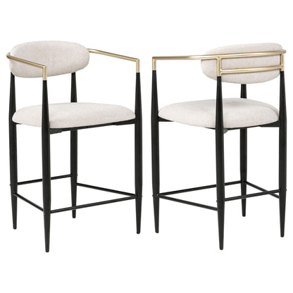 Tina Fabric Upholstered Counter Chair Beige (Set of 2)