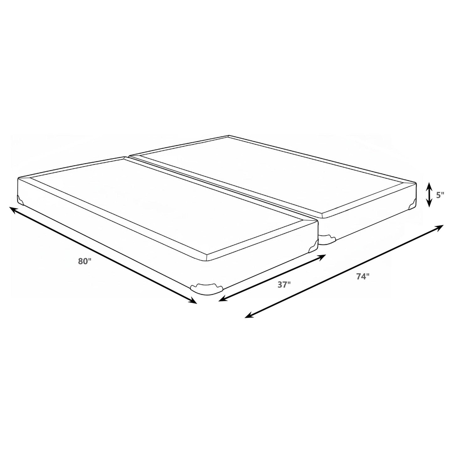 Mercer 5-inch Split Eastern King Low Profile Foundation