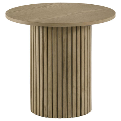Hamlyn 5-piece Round Wood Counter Height Dining Set Cream and Natural Oak