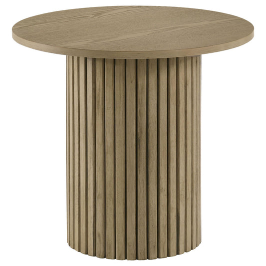 Hamlyn 5-piece Round Wood Counter Height Dining Set Cream and Natural Oak