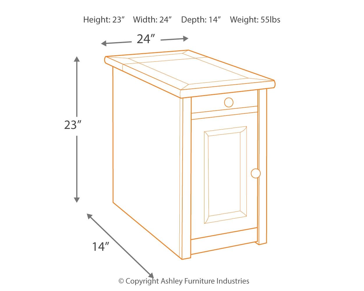 Tyler Creek - Chair Side End Table - Grayish Brown / Black
