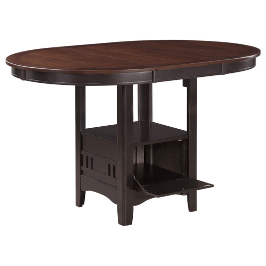 Lavon Oval 60-inch Counter Height Extension Dining Table Chestnut