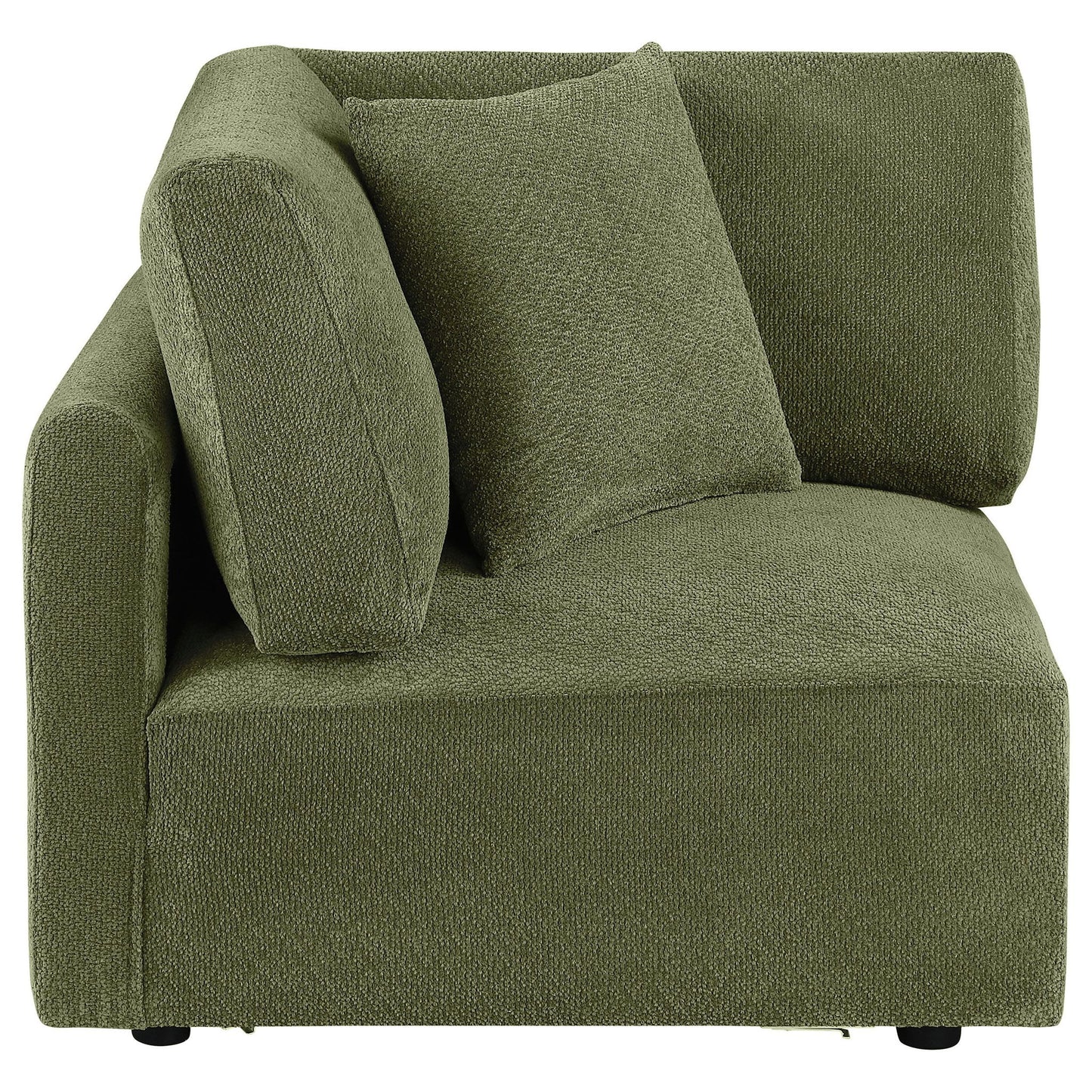 Elysia Chenille Upholstered Modular Corner Chair Green
