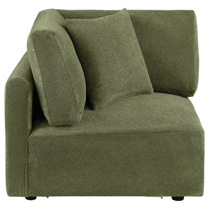 Elysia Chenille Upholstered Modular Corner Chair Green