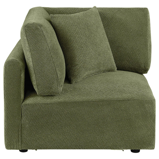 Elysia Chenille Upholstered Modular Corner Chair Green